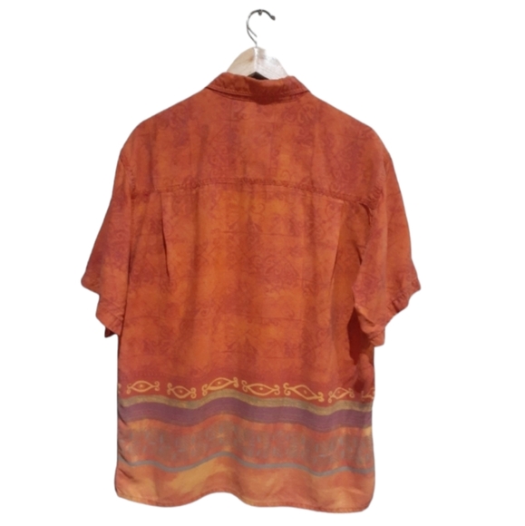The Territory Ahead Vintage Men's Tribal Print Button-down Shirt Orange Medium - Picture 4 of 7